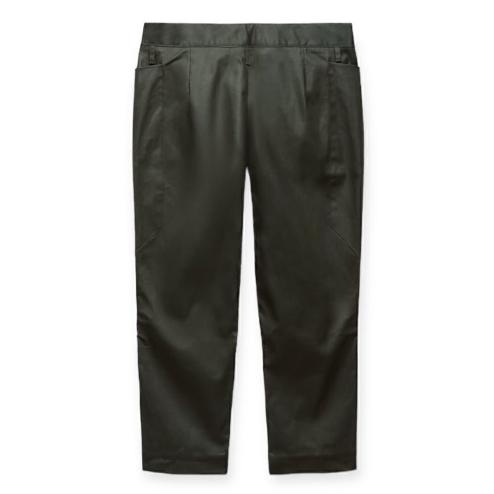 ZARA | Dark Khaki | WAXED CAPRI PANTS - Picture 3 of 11